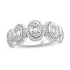 Thumbnail Image 1 of 0.58 CT. T.W. Oval Multi-Diamond Frame Five Stone Ring in 10K White Gold