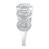Thumbnail Image 2 of 0.58 CT. T.W. Oval Multi-Diamond Frame Five Stone Ring in 10K White Gold