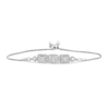 Thumbnail Image 1 of Sideways 0.58 CT. T.W. Rectangle Multi-Diamond Three Stone Bolo Bracelet in 10K White Gold - 10.1"