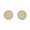 0.95 CT. T.W. Multi-Diamond Scallop Frame Stud Earrings in 14K Gold