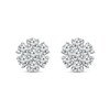 Thumbnail Image 2 of 0.95 CT. T.W. Diamond Squared Flower Stud Earrings in 14K White Gold