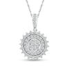 Thumbnail Image 1 of 0.95 CT. T.W. Multi-Diamond Shadow Frame Pendant in 14K White Gold
