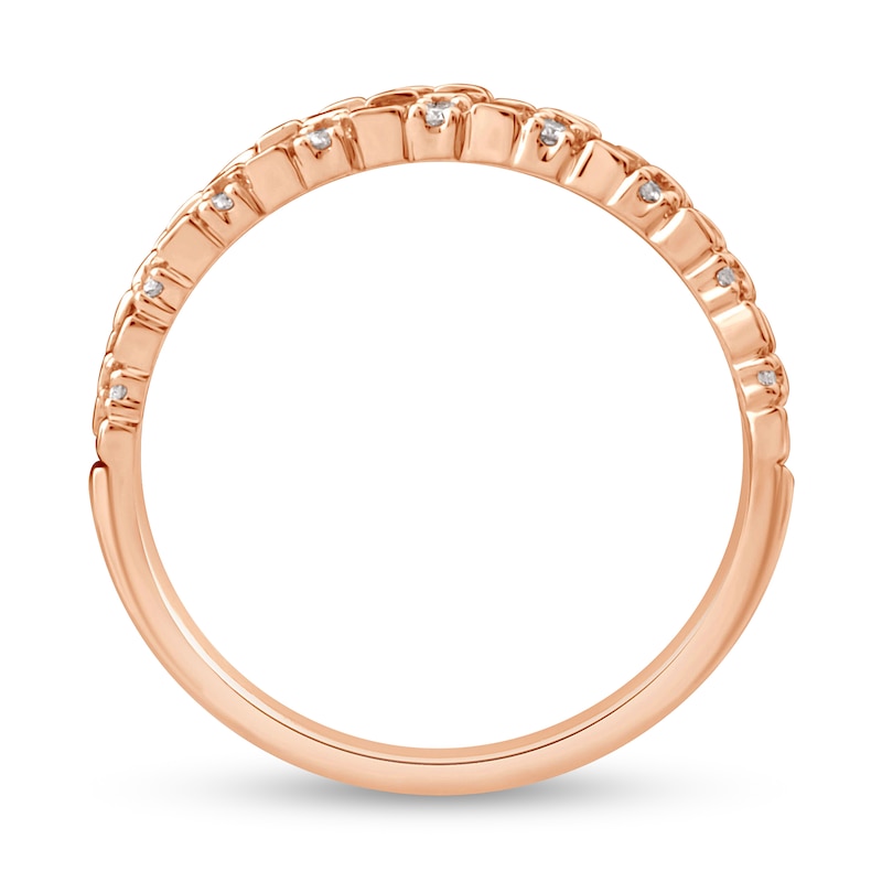 0.95 CT. T.W. Diamond Brick Pattern Ring in 14K Rose Gold