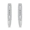 1.95 CT. T.W. Diamond Criss-Cross Hoop Earrings in 14K White Gold