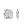 Thumbnail Image 1 of 1.95 CT. T.W. Cushion Multi-Diamond Frame Vintage-Style Stud Earrings in 14K White Gold