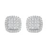 Thumbnail Image 2 of 1.95 CT. T.W. Cushion Multi-Diamond Frame Vintage-Style Stud Earrings in 14K White Gold