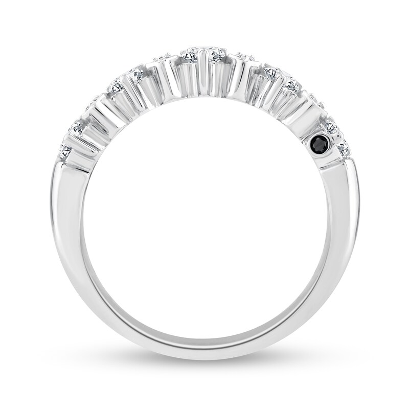 Alternating 1.45 CT. T.W. Diamond Duos Linear Bars Ring in 14K White Gold
