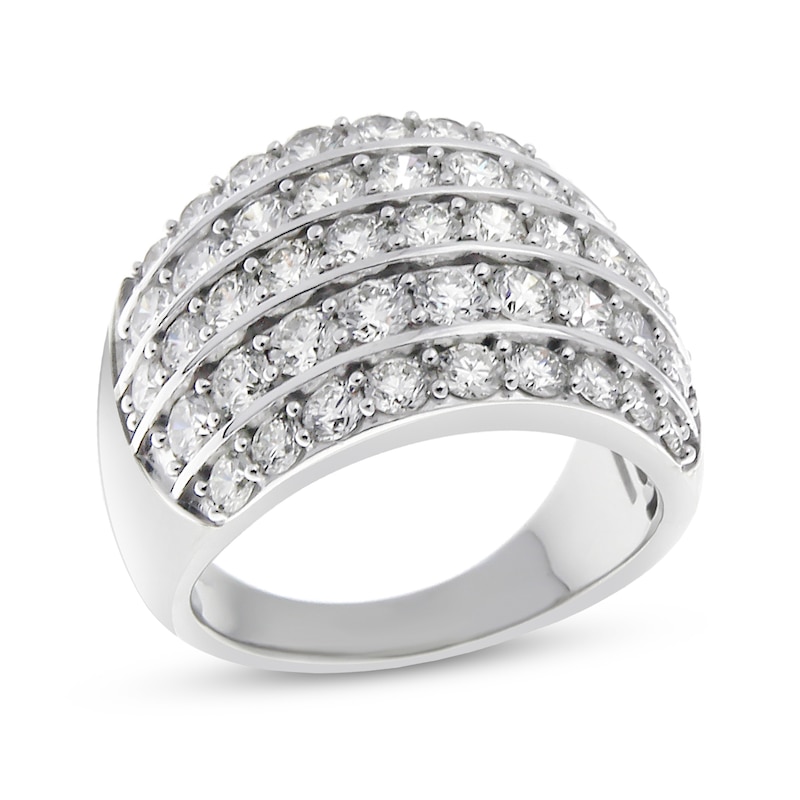 2.95 CT. T.W. Diamond Five Row Ring in 14K White Gold