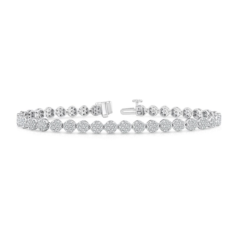Main Image 1 of 2.95 CT. T.W. Multi-Diamond Line Bracelet in 14K White Gold