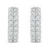 5.95 CT. T.W. Diamond Double Row Huggie Hoop Earrings in 14K White Gold