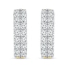 6.95 CT. T.W. Diamond Double Row Inside-Out Huggie Hoop Earrings in 14K Gold