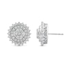 Thumbnail Image 1 of 1.45 CT. T.W. Multi-Diamond Shadow Frame Stud Earrings in 14K White Gold