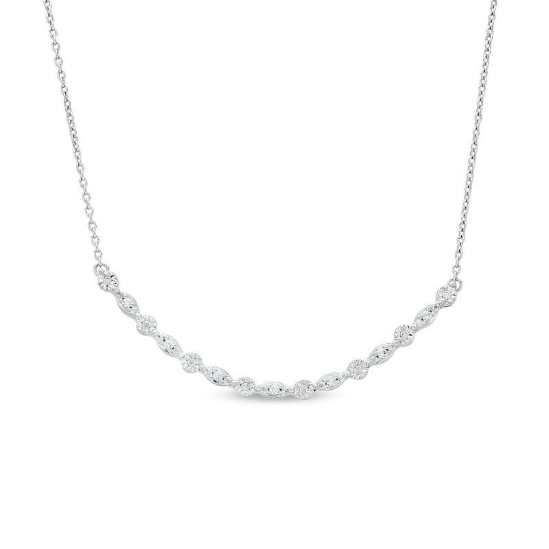 Main Image 1 of 0.25 CT. T.W. Diamond Miracle Multi-Shape Necklace in Sterling Silver - 17"