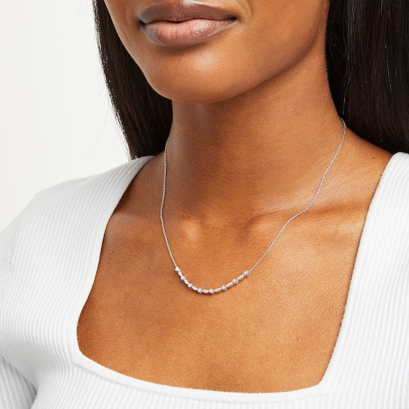 Main Image 2 of 0.25 CT. T.W. Diamond Miracle Multi-Shape Necklace in Sterling Silver - 17"