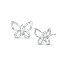 0.05 CT. T.W. Diamond Butterfly Stud Earrings in Sterling Silver