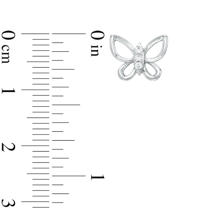 0.05 CT. T.W. Diamond Butterfly Stud Earrings in Sterling Silver