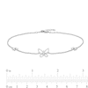 Thumbnail Image 4 of Diamond Accent Butterfly Anklet in Sterling Silver - 10"