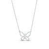 Thumbnail Image 0 of 0.05 CT. T.W. Diamond Butterfly Necklace in Sterling Silver
