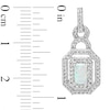 Thumbnail Image 2 of Emerald-Cut Lab-Created Opal and White Lab-Created Sapphire Doorknocker Pendant and Earrings Set in Sterling Silver
