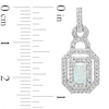 Emerald-Cut Lab-Created Opal and White Lab-Created Sapphire Doorknocker Pendant and Earrings Set in Sterling Silver