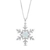 Thumbnail Image 1 of Opal and White Lab-Created Sapphire Snowflake Pendant in Sterling Silver