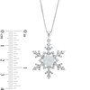 Thumbnail Image 3 of Opal and White Lab-Created Sapphire Snowflake Pendant in Sterling Silver