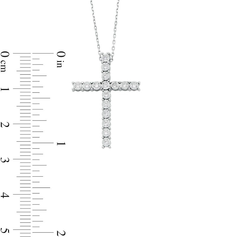 0.15 CT. T.W. Diamond Cross Pendant in Sterling Silver