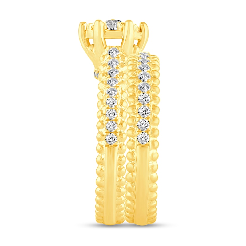Main Image 2 of 0.53 CT. T.W. Multi-Diamond Beaded Bridal Set in 14K Gold