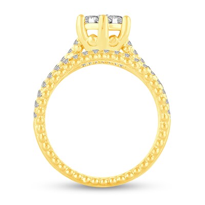 0.53 CT. T.W. Multi-Diamond Beaded Bridal Set in 14K Gold