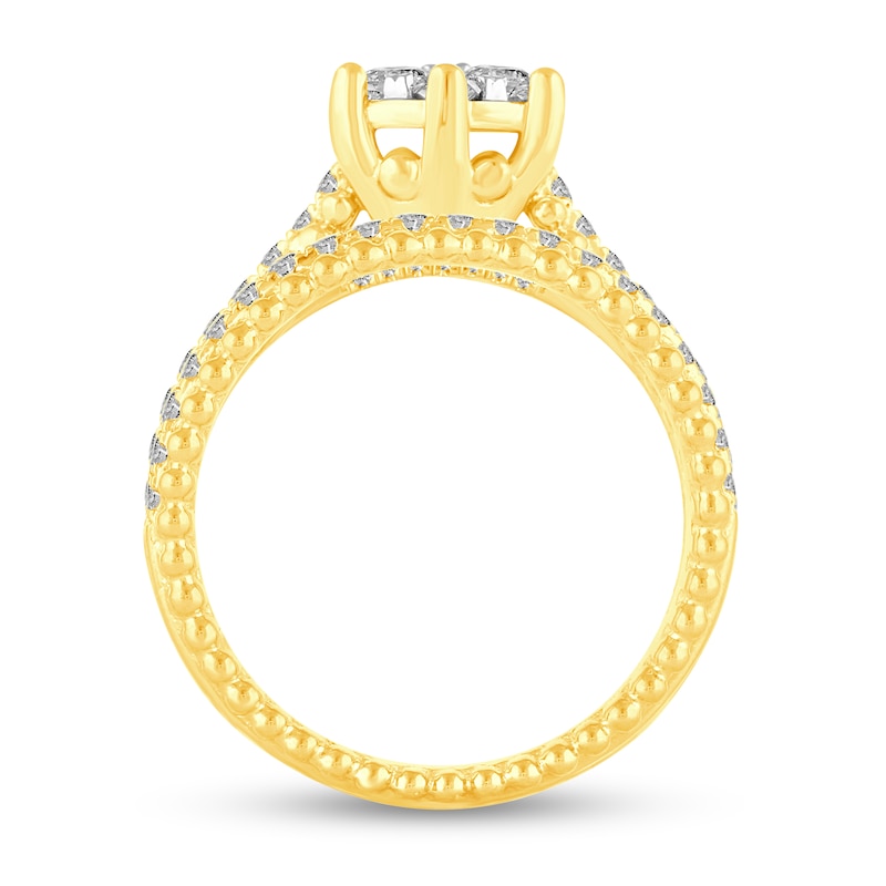 Main Image 3 of 0.53 CT. T.W. Multi-Diamond Beaded Bridal Set in 14K Gold