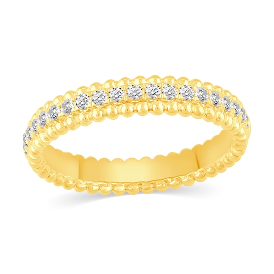 0.53 CT. T.W. Multi-Diamond Beaded Bridal Set in 14K Gold
