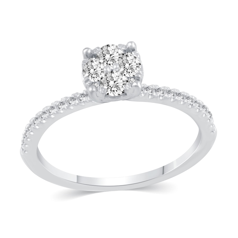 0.45 CT. T.W. Multi-Diamond Engagement Ring in 14K White Gold|Peoples Jewellers