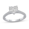 Thumbnail Image 1 of 0.69 CT. T.W. Heart Multi-Diamond Engagement Ring in 14K White Gold