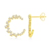 0.45 CT. T.W. Diamond Checkered "C" Stud Earrings in 14K Gold