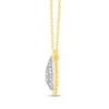 Thumbnail Image 3 of 0.23 CT. T.W. Pear Multi-Diamond Teardrop Bead Edge Necklace in 14K Gold