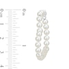 Thumbnail Image 2 of 4.5-5.0mm Freshwater Cultured Pearl 36.0mm Heart-Shaped Hoop Earrings in Sterling Silver