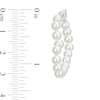 Thumbnail Image 1 of 4.0-4.5mm Cultured Freshwater Pearl 30.0mm Heart-Shaped Hoop Earrings in Sterling Silver