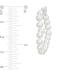 Thumbnail Image 2 of 4.0-4.5mm Freshwater Cultured Pearl 30.0mm Heart-Shaped Hoop Earrings in Sterling Silver