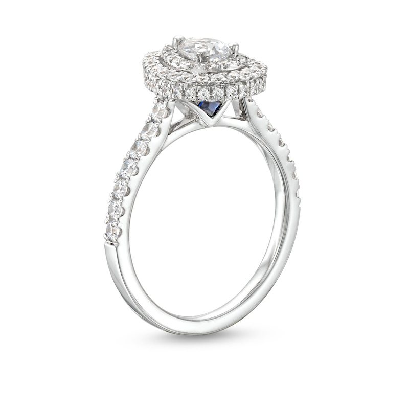 Main Image 3 of Vera Wang Love Collection Canadian Certified Pear-Shaped Centre Diamond 1.23 CT. T.W. Engagement Ring in 14K White Gold