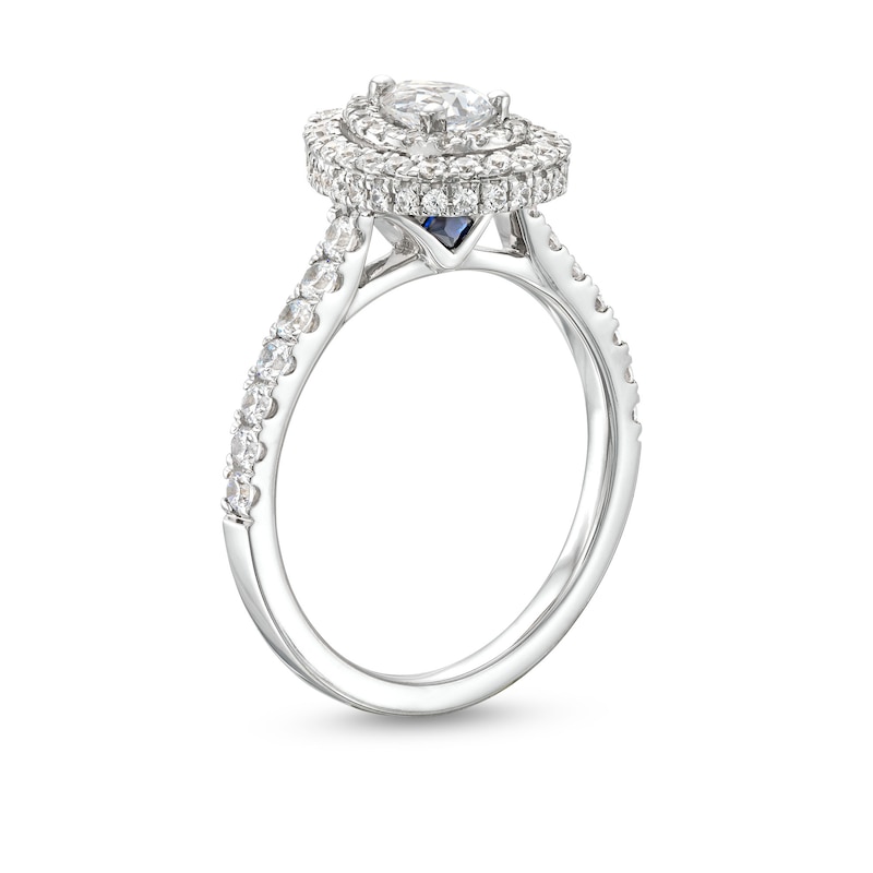 Vera Wang Love Collection Canadian Certified Pear-Shaped Centre Diamond 1.23 CT. T.W. Engagement Ring in 14K White Gold|Peoples Jewellers