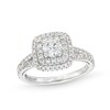 Thumbnail Image 1 of Vera Wang Love Collection Canadian Certified Centre Diamond 0.95 CT. T.W. Double Frame Engagement Ring in 14K White Gold