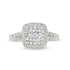 Thumbnail Image 4 of Vera Wang Love Collection Canadian Certified Centre Diamond 0.95 CT. T.W. Double Frame Engagement Ring in 14K White Gold
