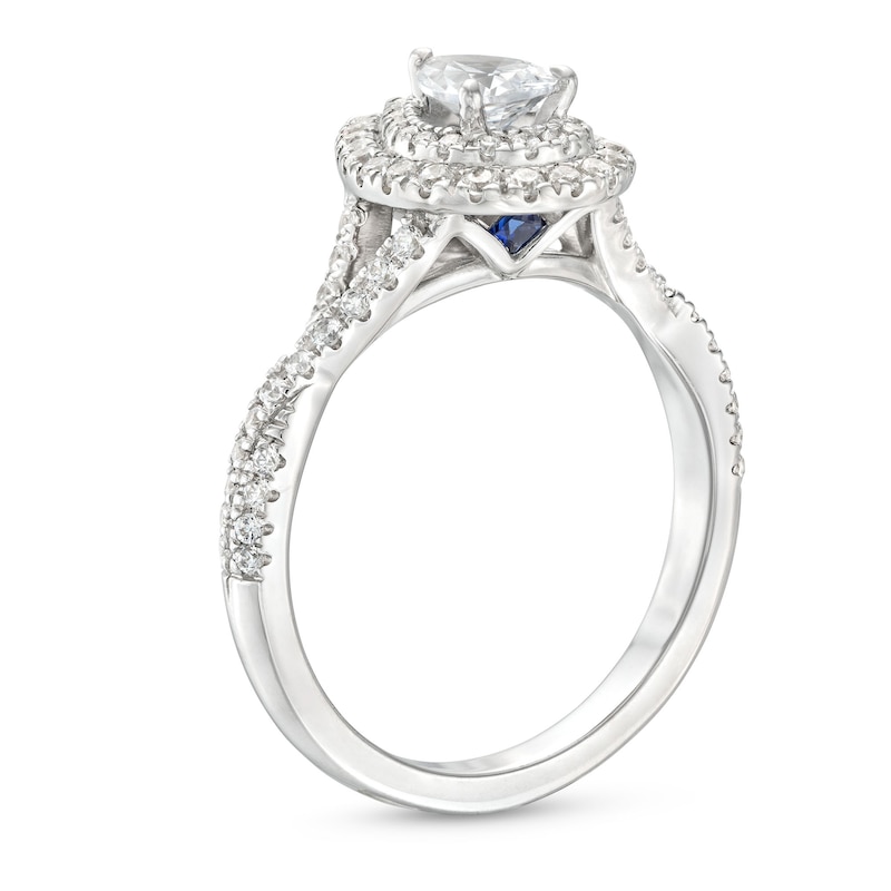 Main Image 3 of Vera Wang Love Collection Canadian Certified Pear-Shaped Centre Diamond 0.80 CT. T.W. Engagement Ring in 14K White Gold