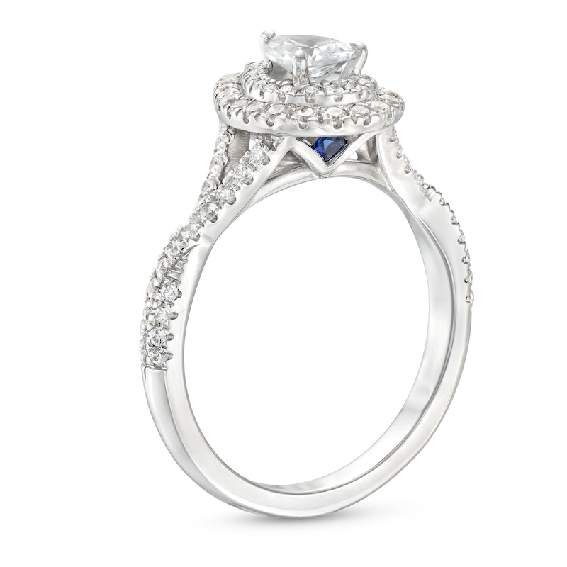 Vera Wang Love Collection Canadian Certified Pear-Shaped Centre Diamond 0.80 CT. T.W. Engagement Ring in 14K White Gold|Peoples Jewellers