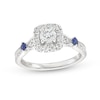 Thumbnail Image 1 of Vera Wang Love Collection Canadian Certified Centre Diamond 0.69 CT. T.W. and Sapphire Engagement Ring in 14K White Gold