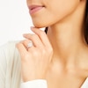 Thumbnail Image 2 of Vera Wang Love Collection Canadian Certified Centre Diamond 0.69 CT. T.W. and Sapphire Engagement Ring in 14K White Gold