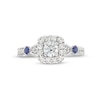 Thumbnail Image 4 of Vera Wang Love Collection Canadian Certified Centre Diamond 0.69 CT. T.W. and Sapphire Engagement Ring in 14K White Gold