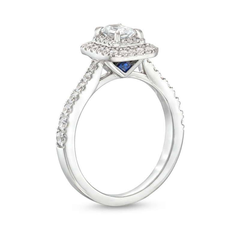 Vera Wang Love Collection Canadian Certified Emerald-Cut Centre Diamond 0.95 CT. T.W. Engagement Ring in 14K White Gold|Peoples Jewellers