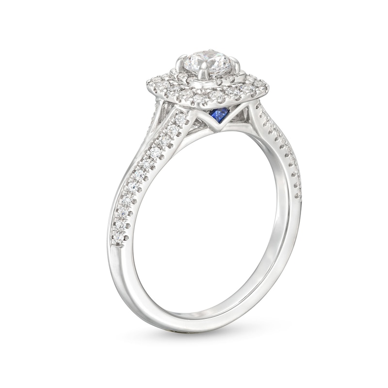 Main Image 3 of Vera Wang Love Collection Canadian Certified Centre Diamond 0.69 CT. T.W. Split Shank Engagement Ring in 14K White Gold