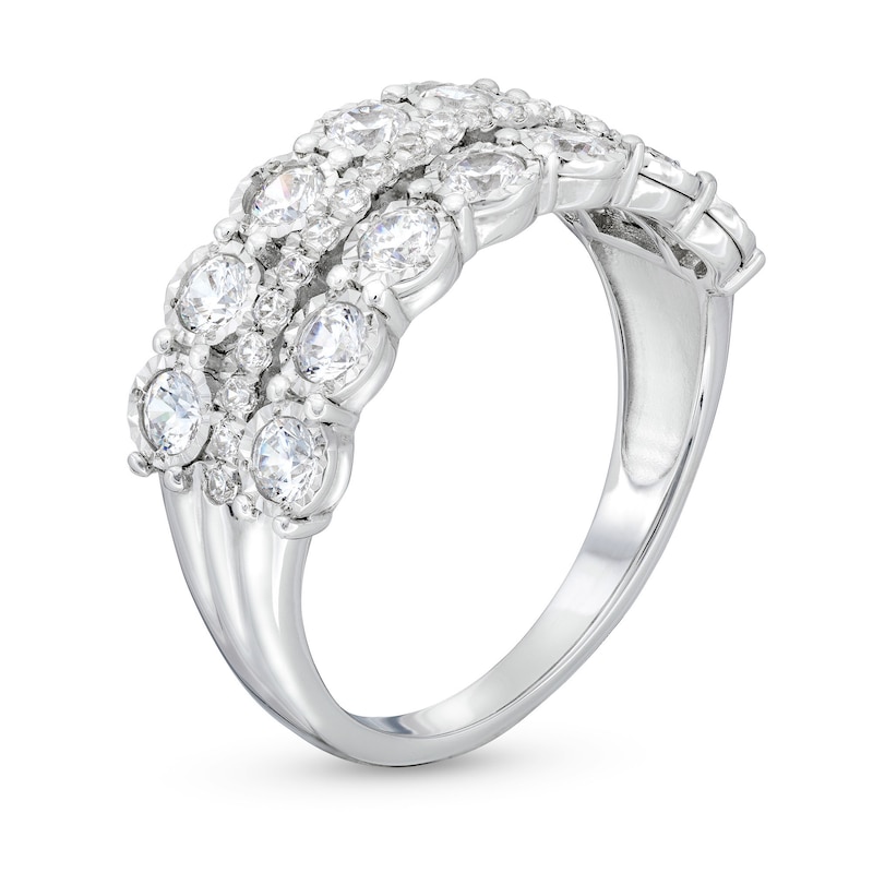Main Image 4 of 1.00 CT. T.W. Diamond Miracle Double Row Band in 10K White Gold